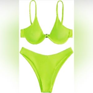 NWT VERDUSA Women's 2 Piece Triangle Bikini High Cut Bathing Suit Swimsuit